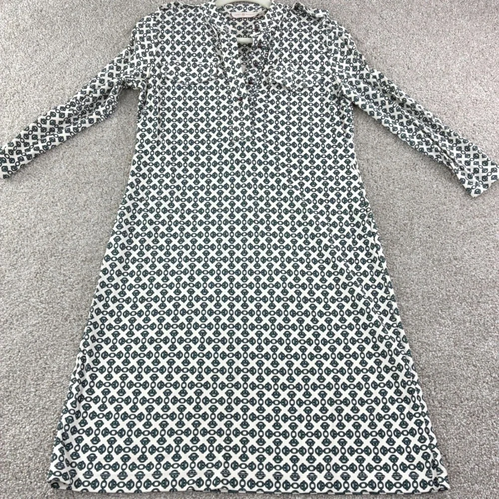 Tory Burch Katie Link Print Shirtdress‎ Rayon Midi Long Sleeve Button Up Size S